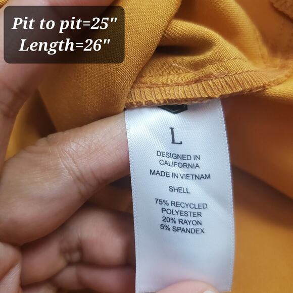 Mediclo Scrub Top Polo Collar Sz L Performance Fabric 2-Button Placket Stripe - Picture 9 of 11